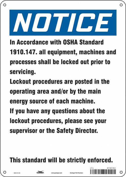 Safety Sign 14 inx10 in Aluminum