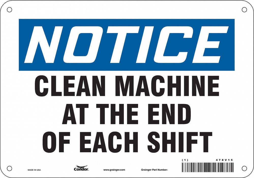 Safety Sign 7 inx10 in Polyethylene