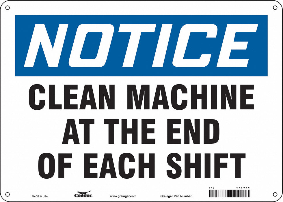Safety Sign 10 in x 14 in Polyethylene