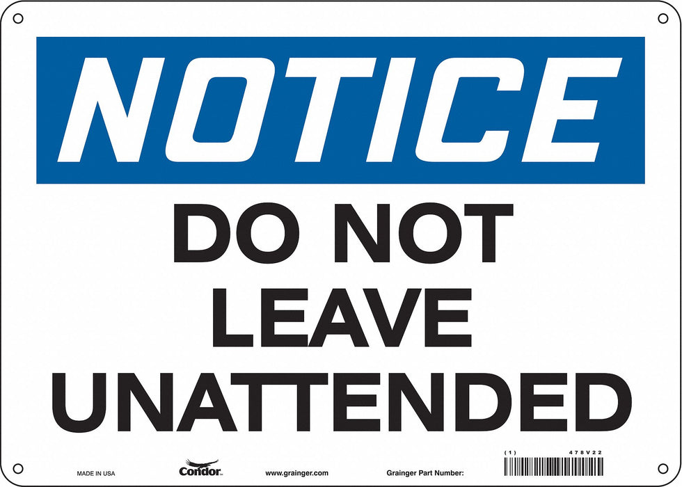 Safety Sign 10 in x 14 in Polyethylene