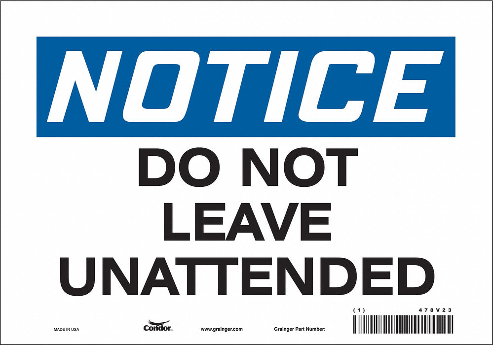Safety Sign 7 in x 10 in Vinyl