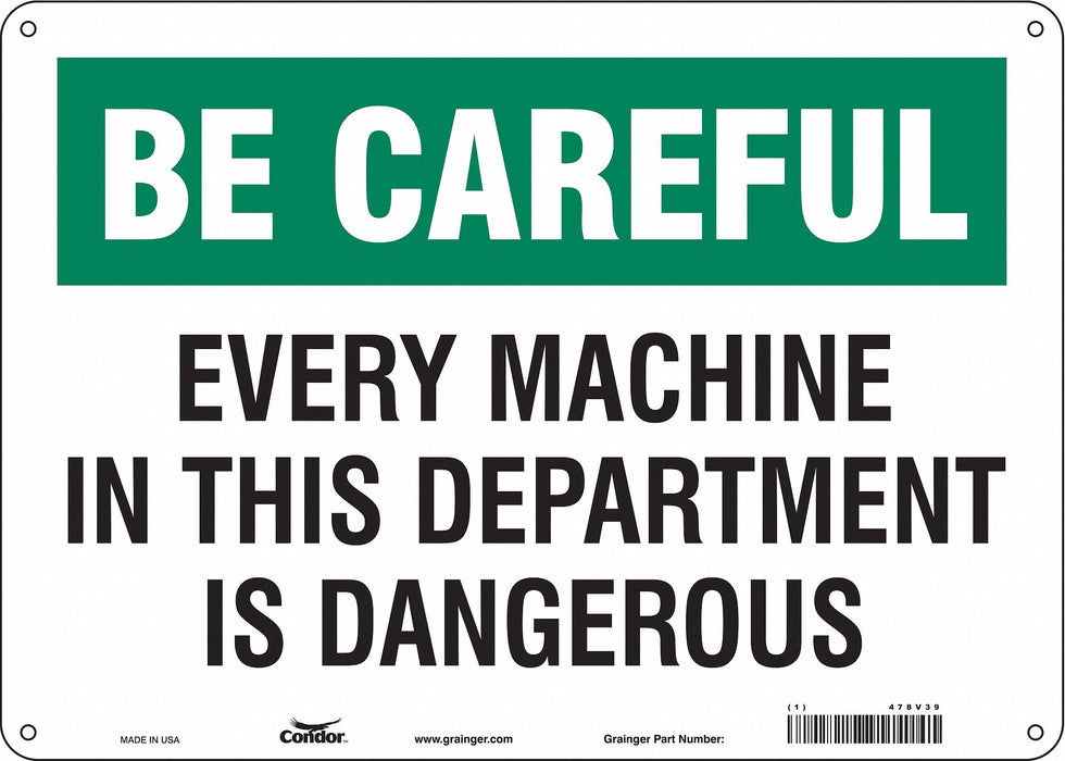 Safety Sign 10 in x 14 in Aluminum