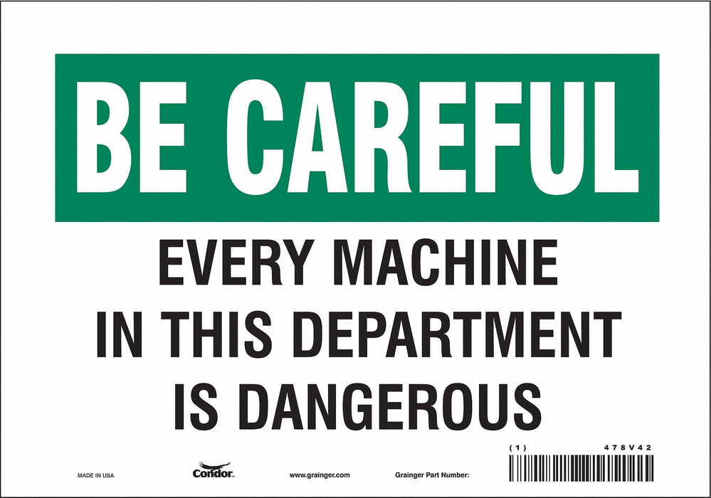 Safety Sign 7 in x 10 in Vinyl