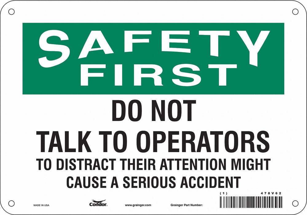 Safety Sign 7 in x 10 in Aluminum