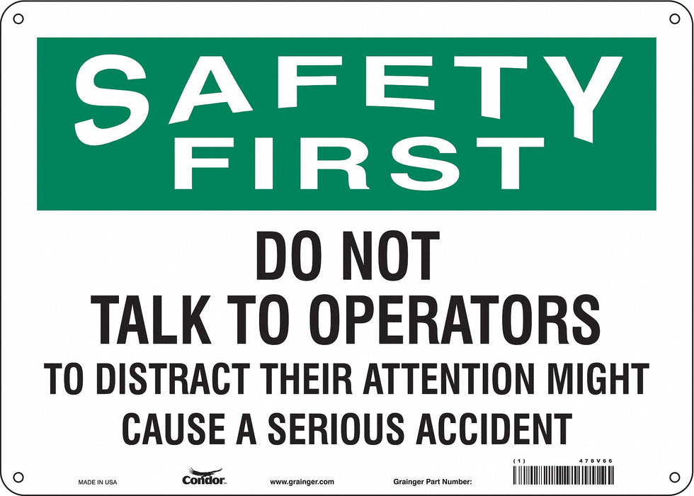 Safety Sign 10 inx14 in Polyethylene