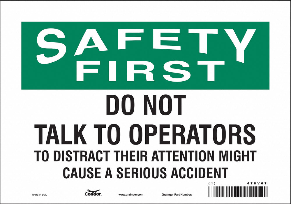 Safety Sign 7 in x 10 in Vinyl