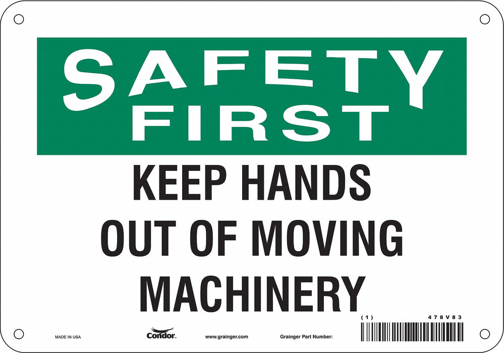 Safety Sign 7 inx10 in Polyethylene
