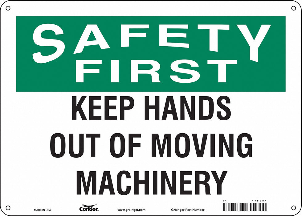 Safety Sign 10 inx14 in Polyethylene