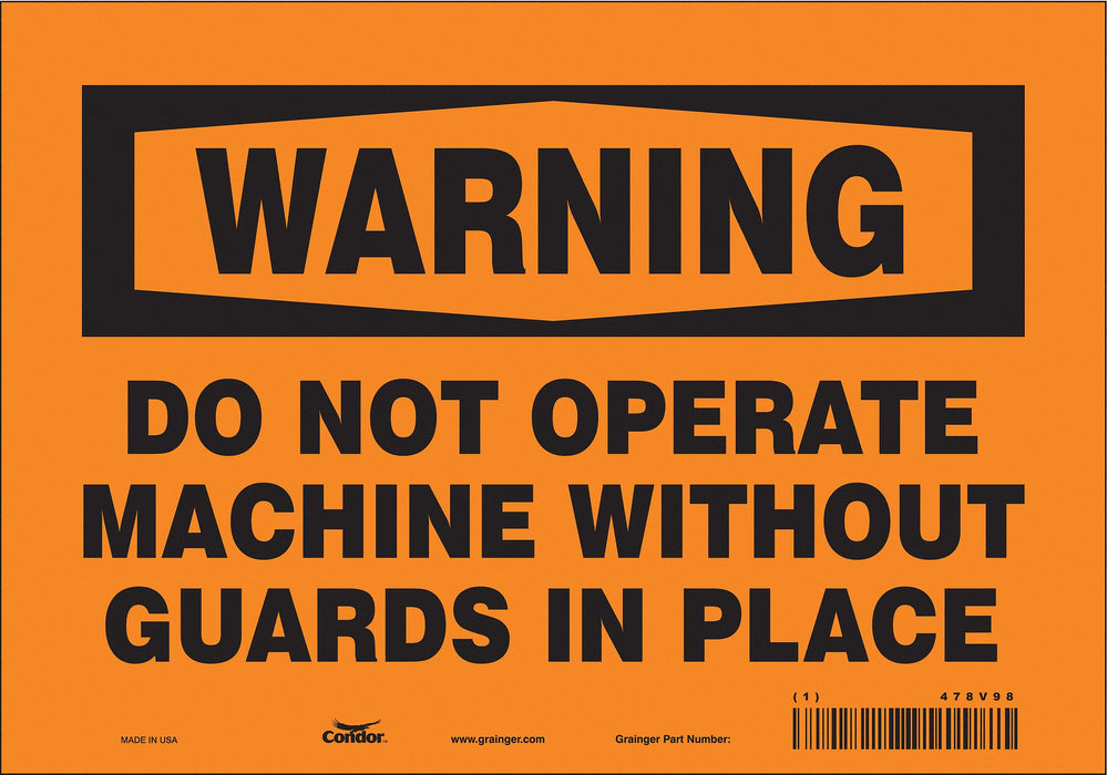 Safety Sign 7 in x 10 in Vinyl