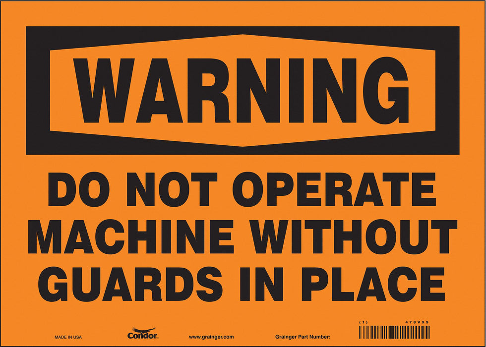 Safety Sign 10 in x 14 in Vinyl