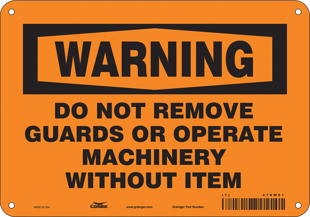 Safety Sign 7 in x 10 in Aluminum