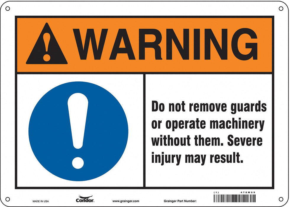 Safety Sign 10 in x 14 in Aluminum