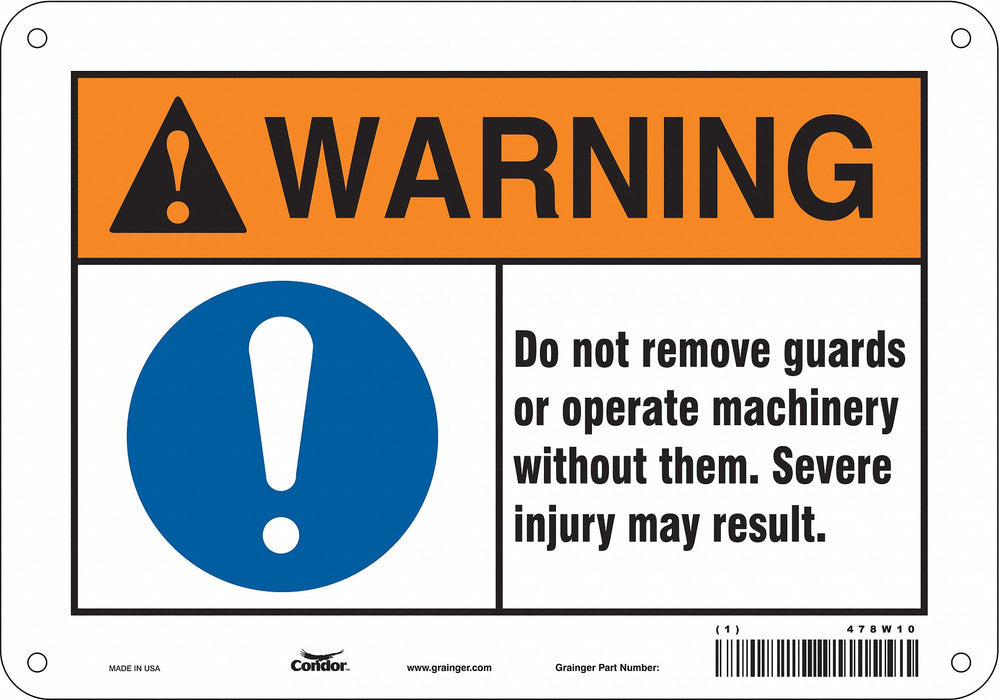 Safety Sign 7 in x 10 in Polyethylene