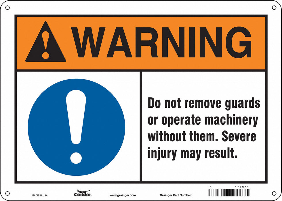 Safety Sign 10 in x 14 in Polyethylene