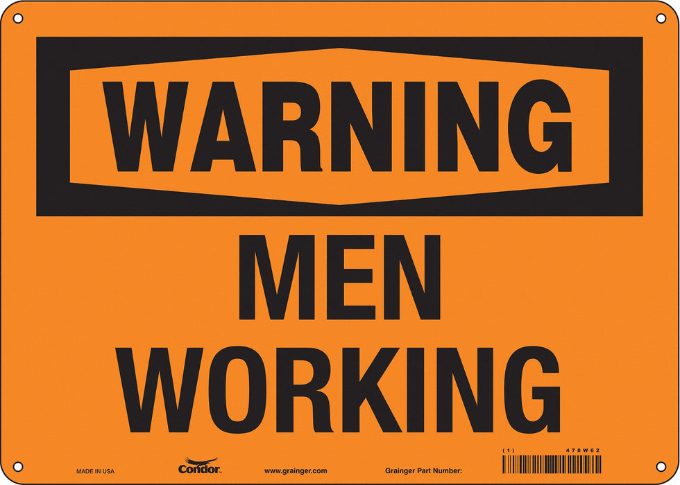 Safety Sign 10 inx14 in Polyethylene