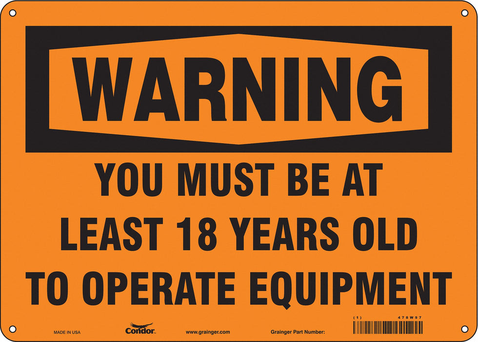 Safety Sign 10 in x 14 in Aluminum