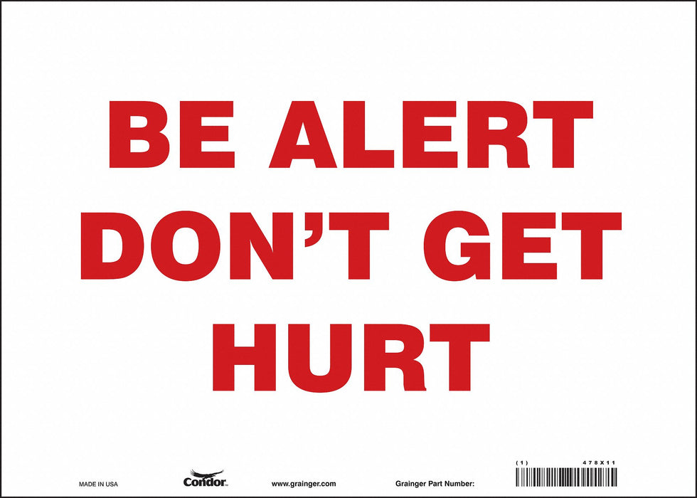Safety Sign 10 in x 14 in Vinyl