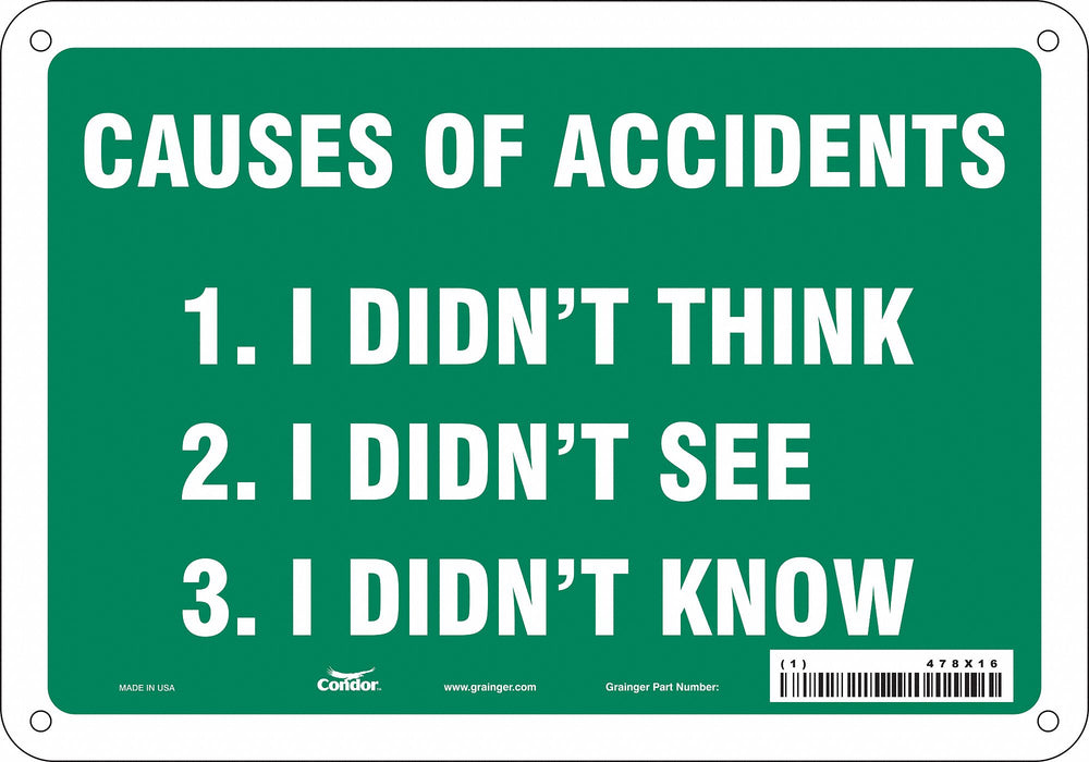 Safety Sign 7 in x 10 in Polyethylene