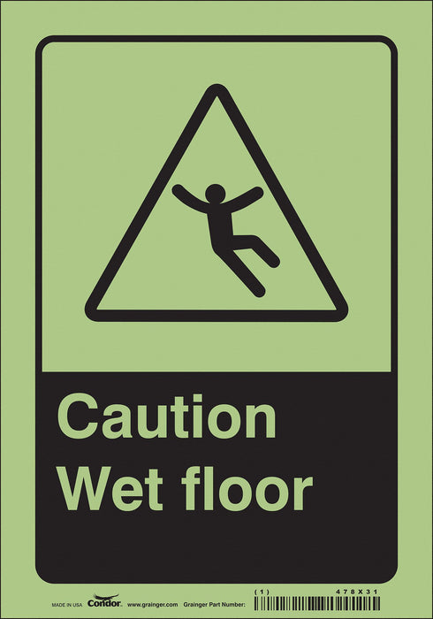 Safety Sign 10 in x 7 in Glow Vinyl