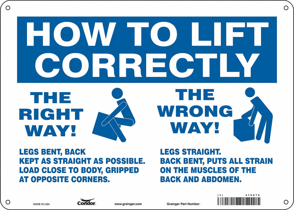 J9969 Safety Sign 10 inx14 in Polyethylene