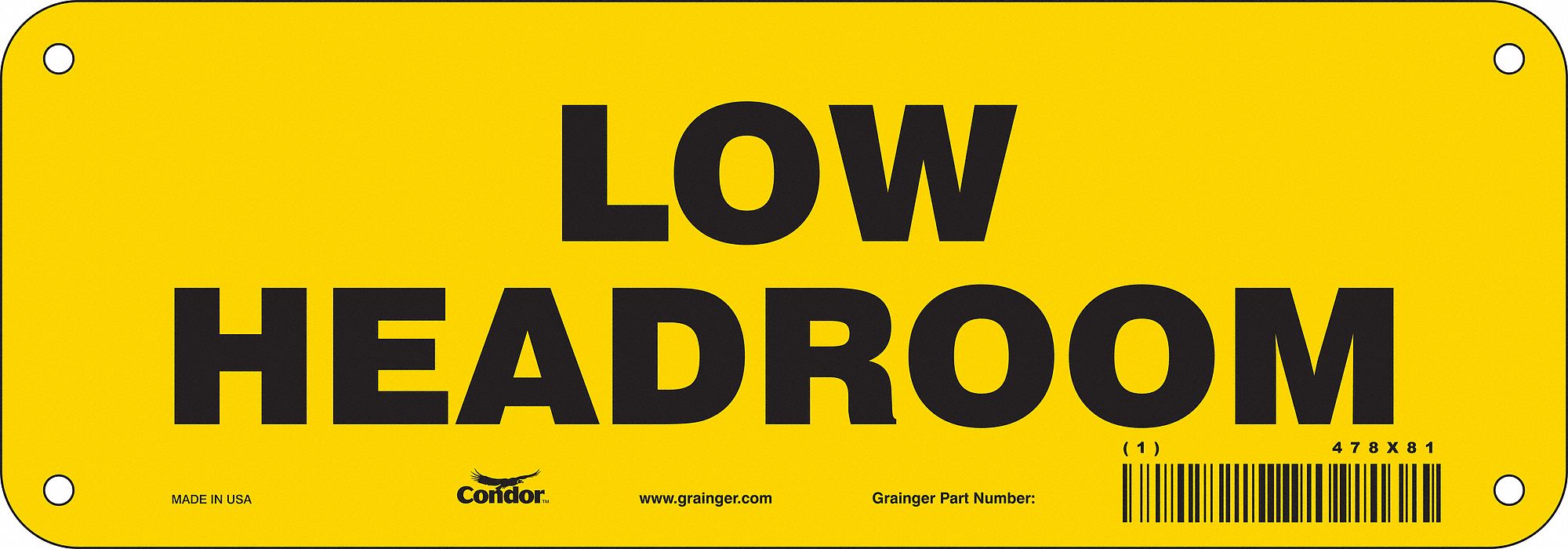 Safety Sign 3.5in x 10in Polyethylene