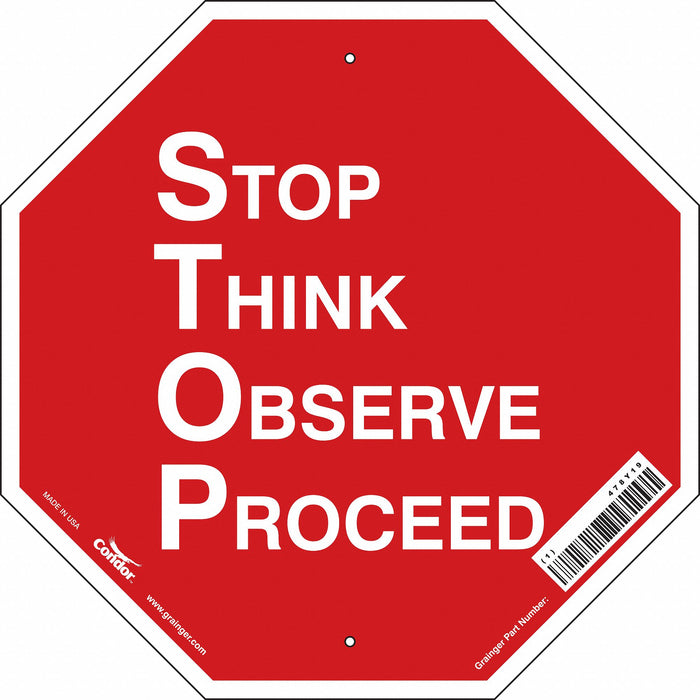 Safety Sign 18 inx18 in Aluminum