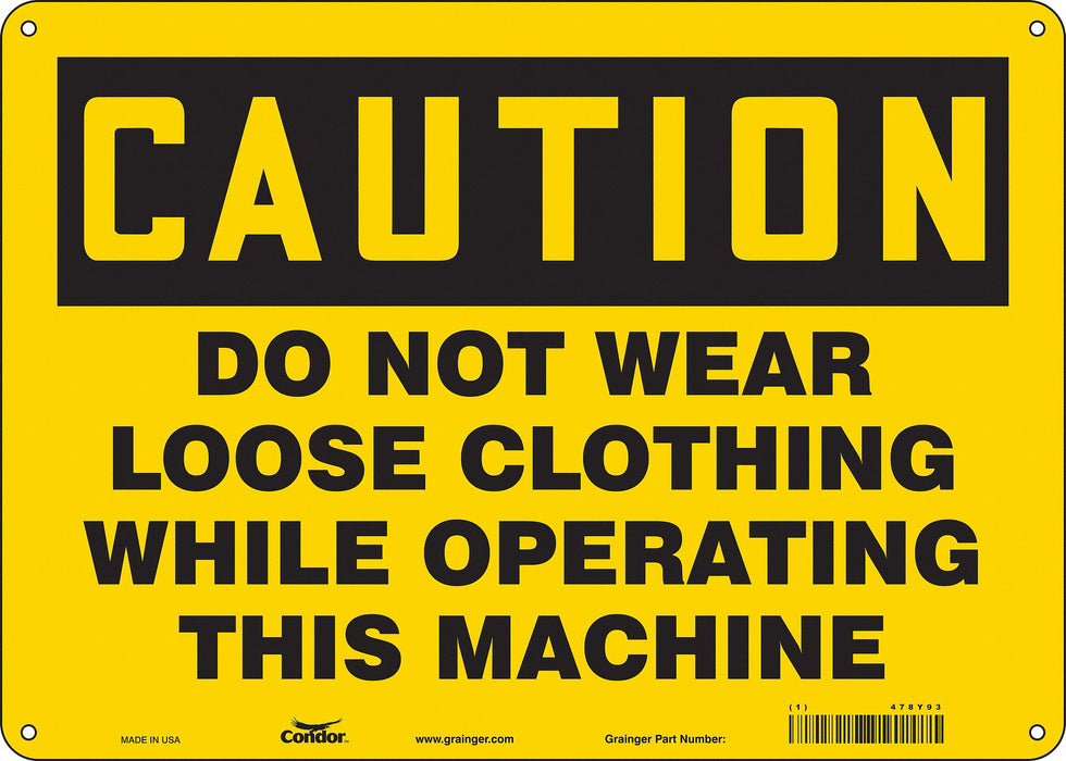 Safety Sign 10 in x 14 in Polyethylene