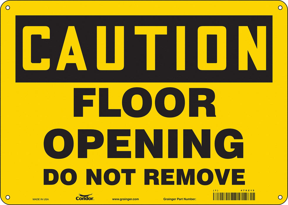Safety Sign 10 in x 14 in Polyethylene