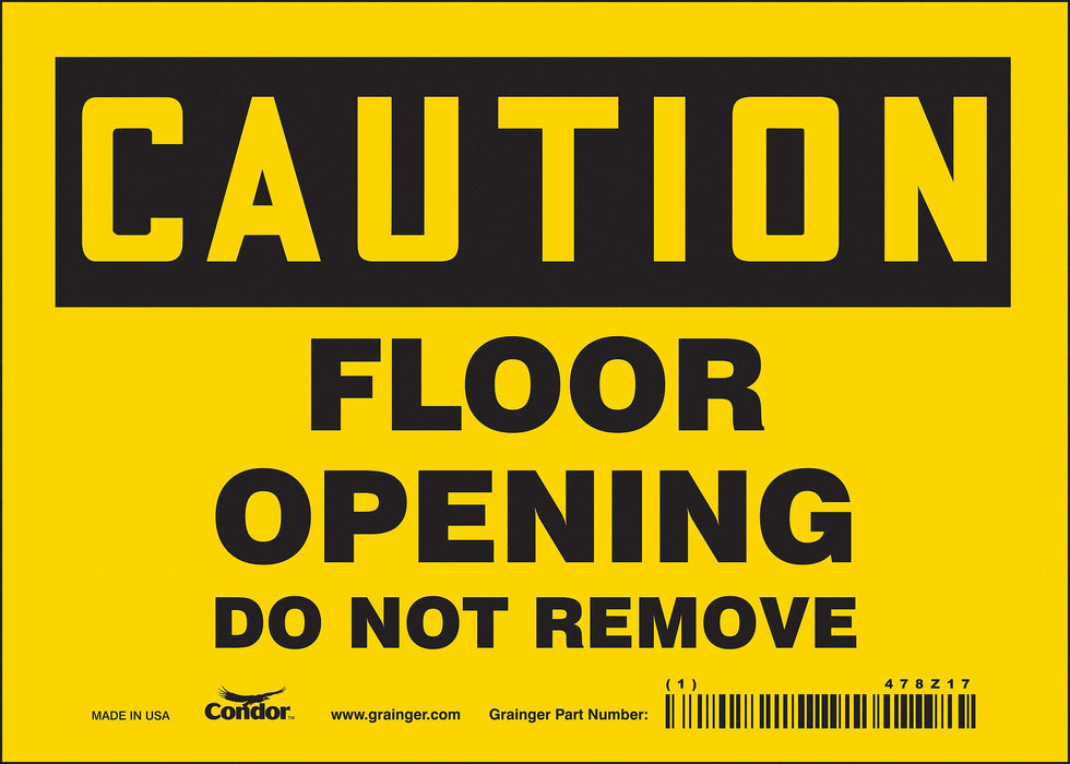 Safety Sign 5 in x 7 in Vinyl