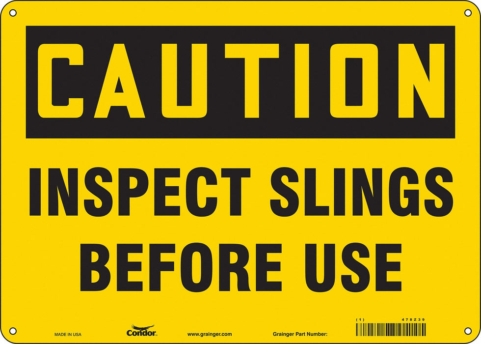 Safety Sign 10 in x 14 in Polyethylene