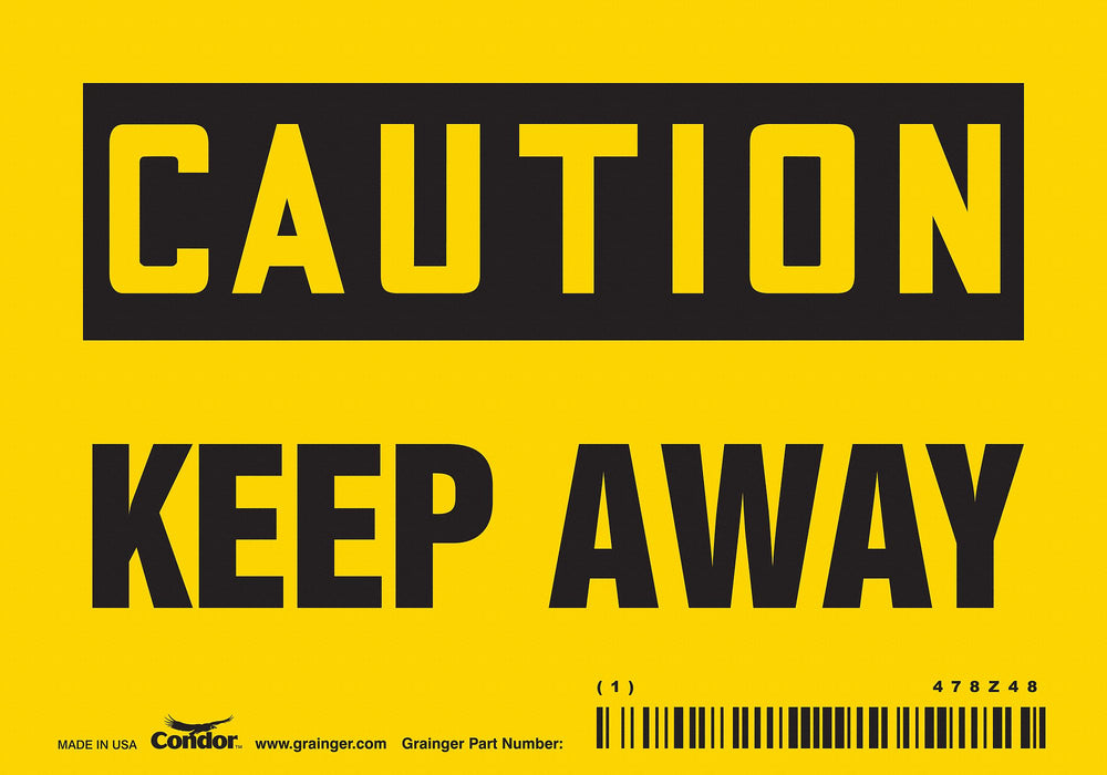 Safety Sign 3.5in x 5in Vinyl