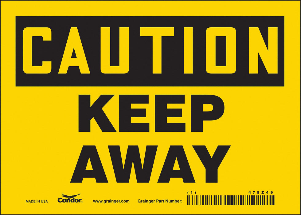 Safety Sign 5 in x 7 in Vinyl
