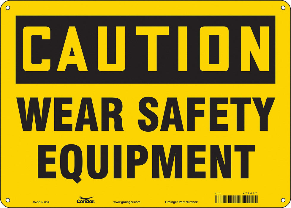 Safety Sign 10 in x 14 in Aluminum