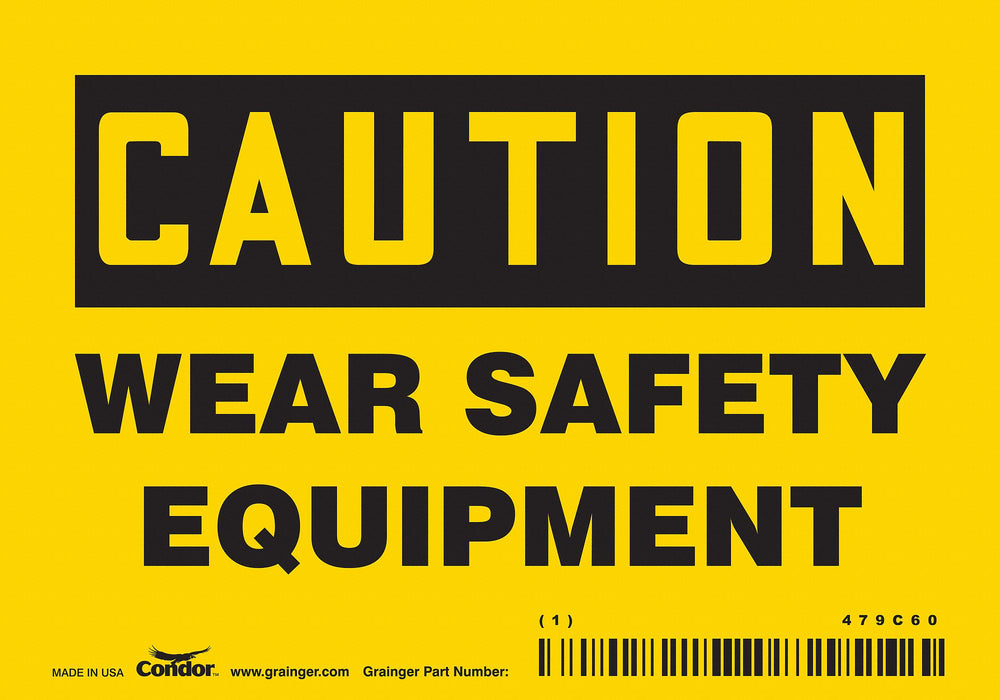 Safety Sign 3 1/2 inx5 in Vinyl