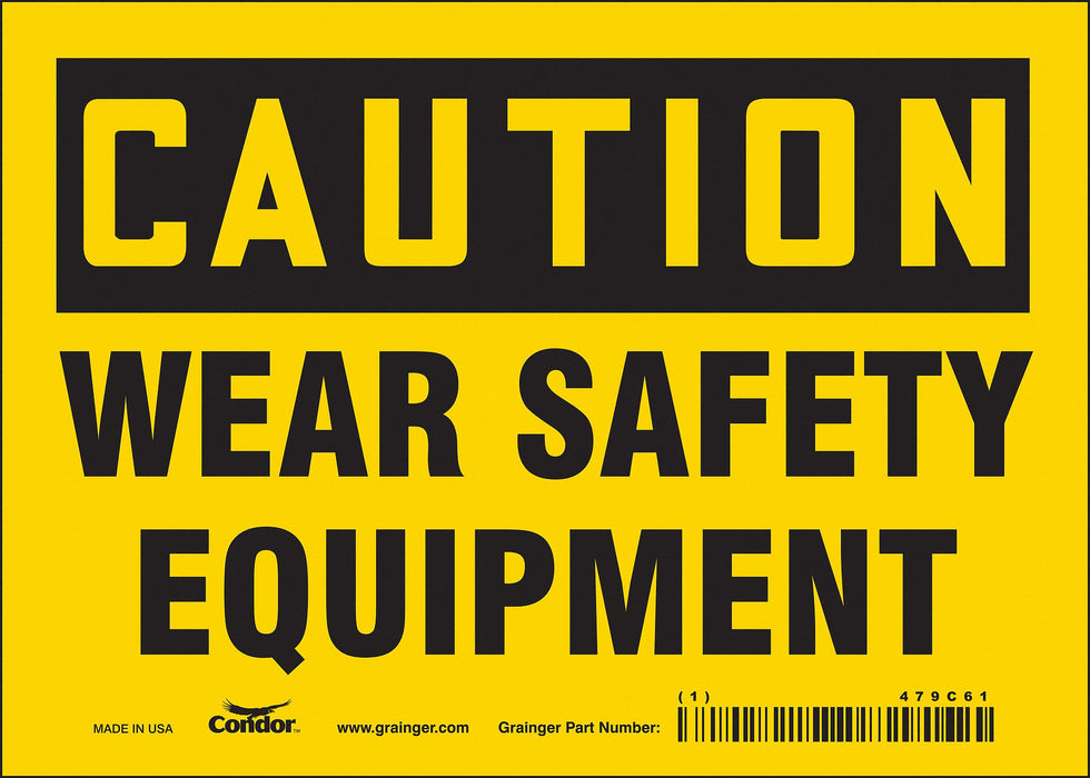 Safety Sign 5 in x 7 in Vinyl
