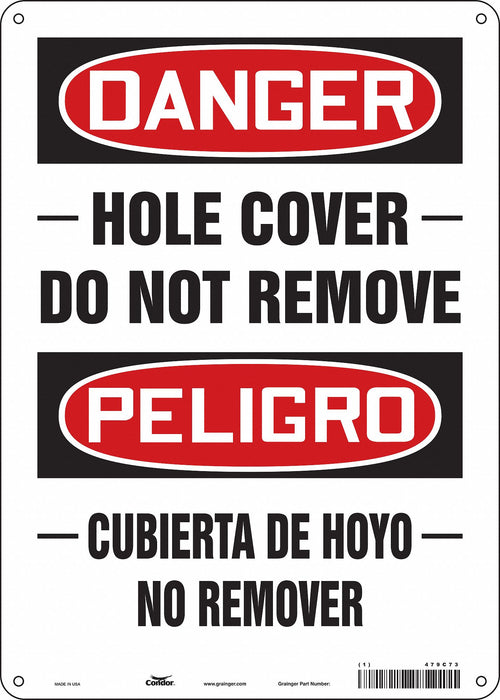Safety Sign 14 in x 10 in Polyethylene