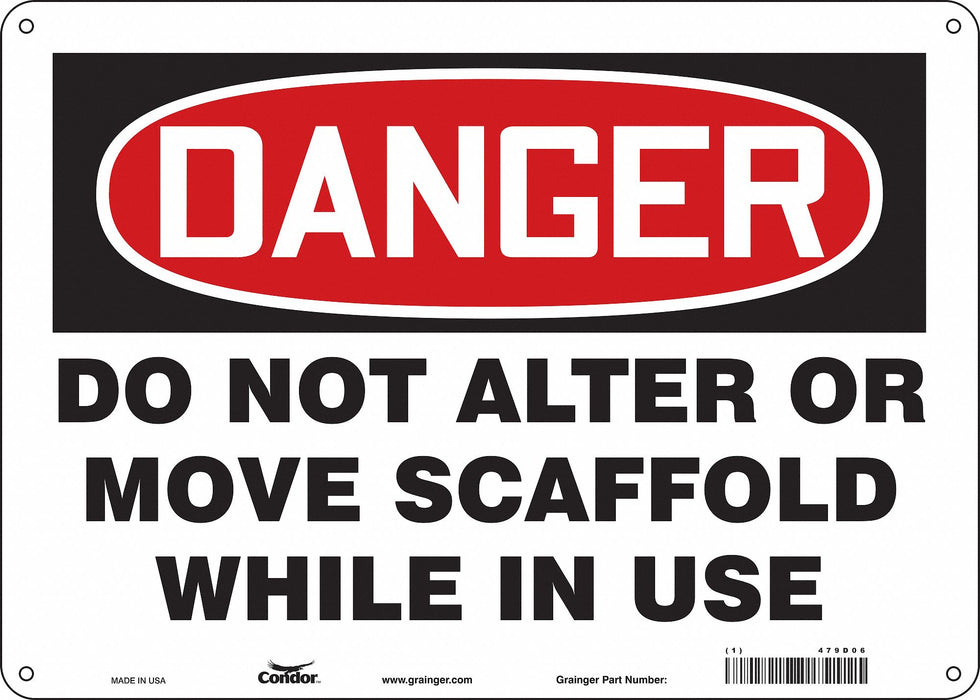 Safety Sign 10 inx14 in Aluminum
