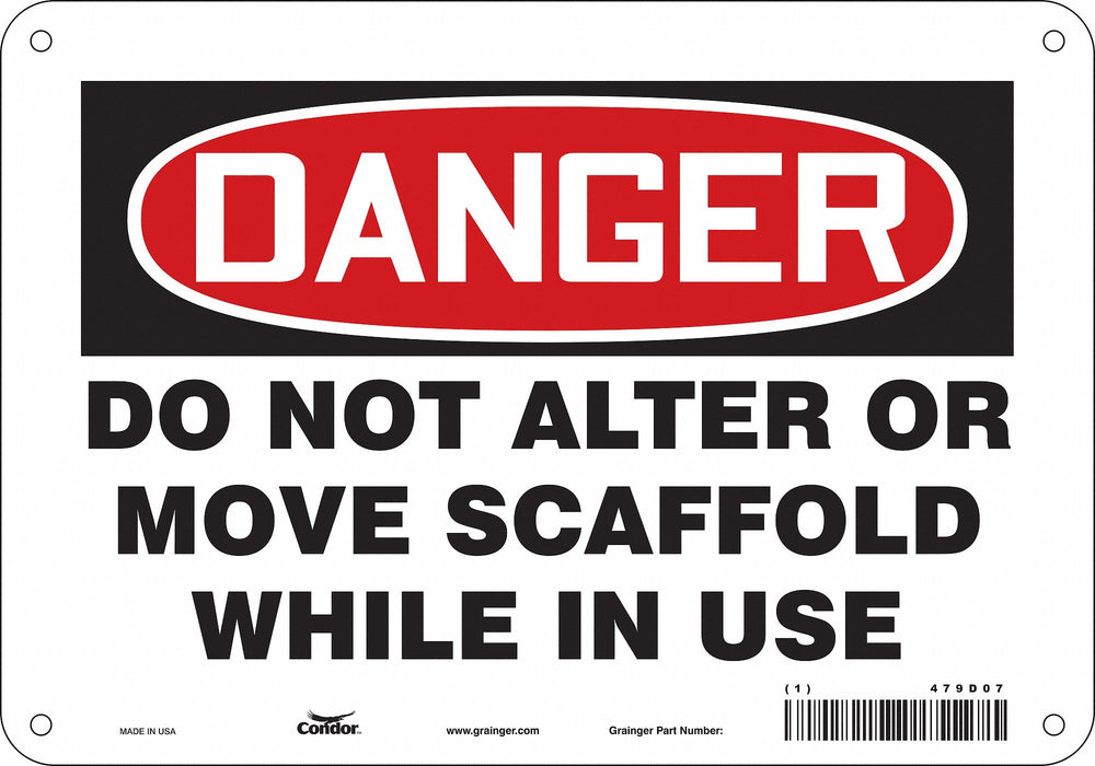 Safety Sign 7 in x 10 in Polyethylene
