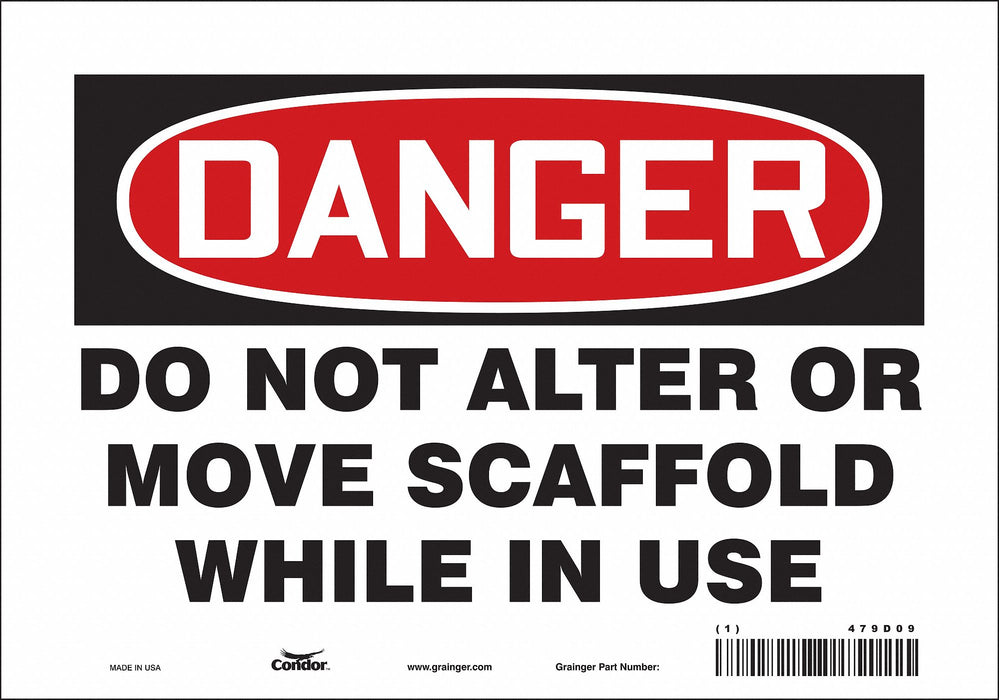 Safety Sign 7 in x 10 in Vinyl