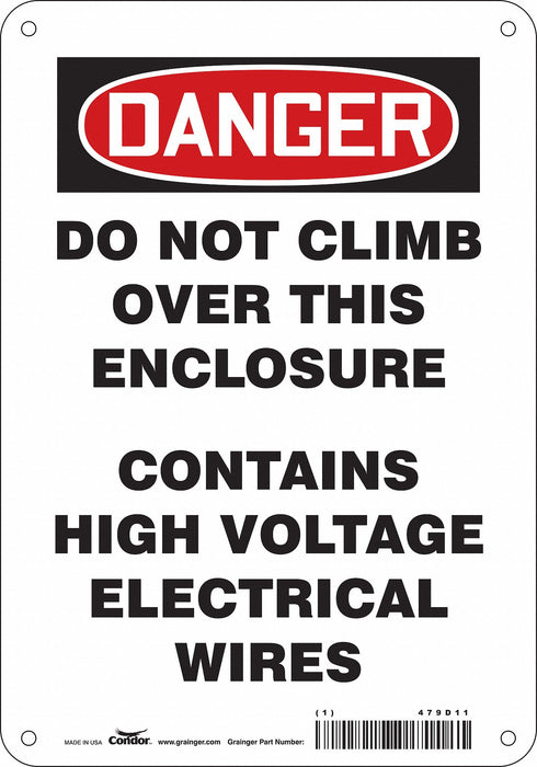 Safety Sign 10 in x 7 in Aluminum