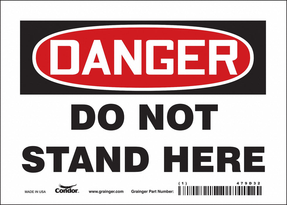 Safety Sign 5 in x 7 in Vinyl