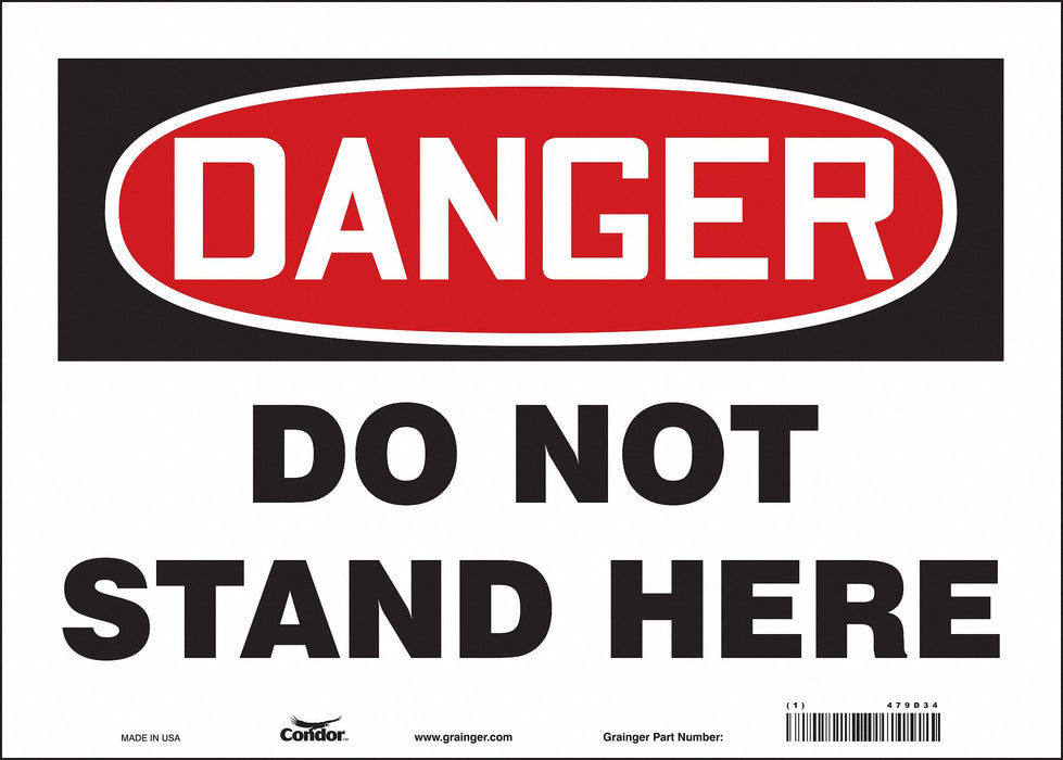 Safety Sign 10 in x 14 in Vinyl