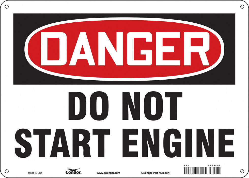 Safety Sign 10 in x 14 in Aluminum