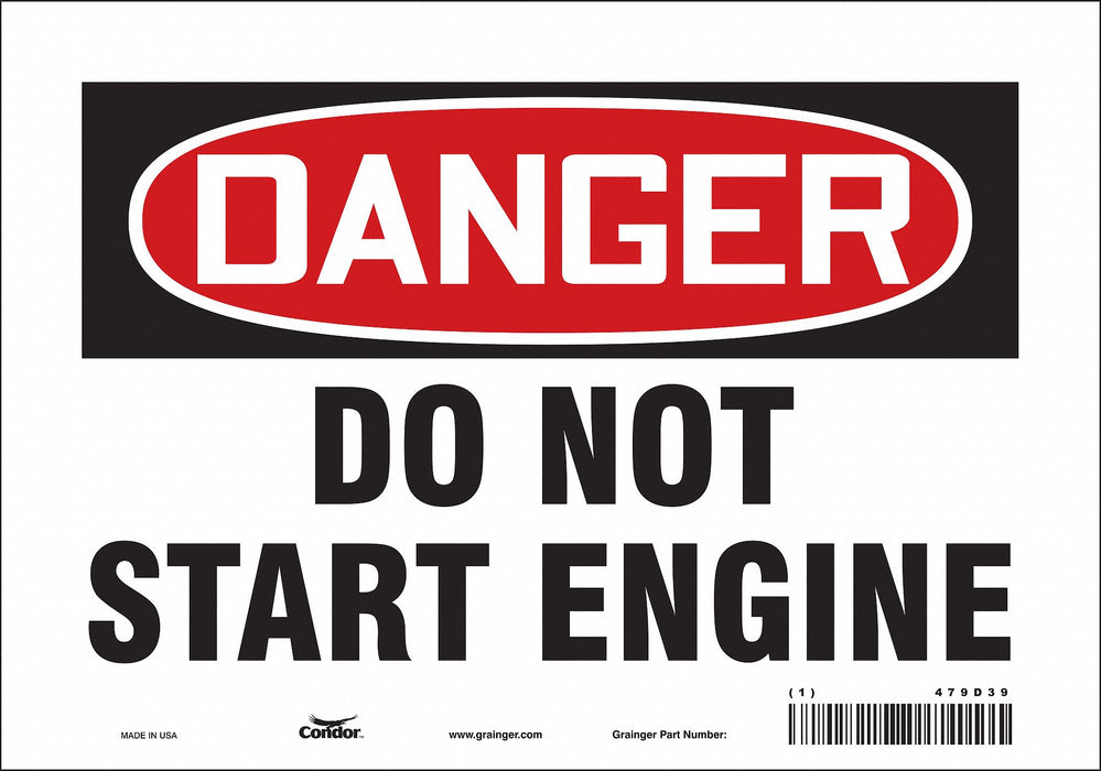 Safety Sign 7 in x 10 in Vinyl