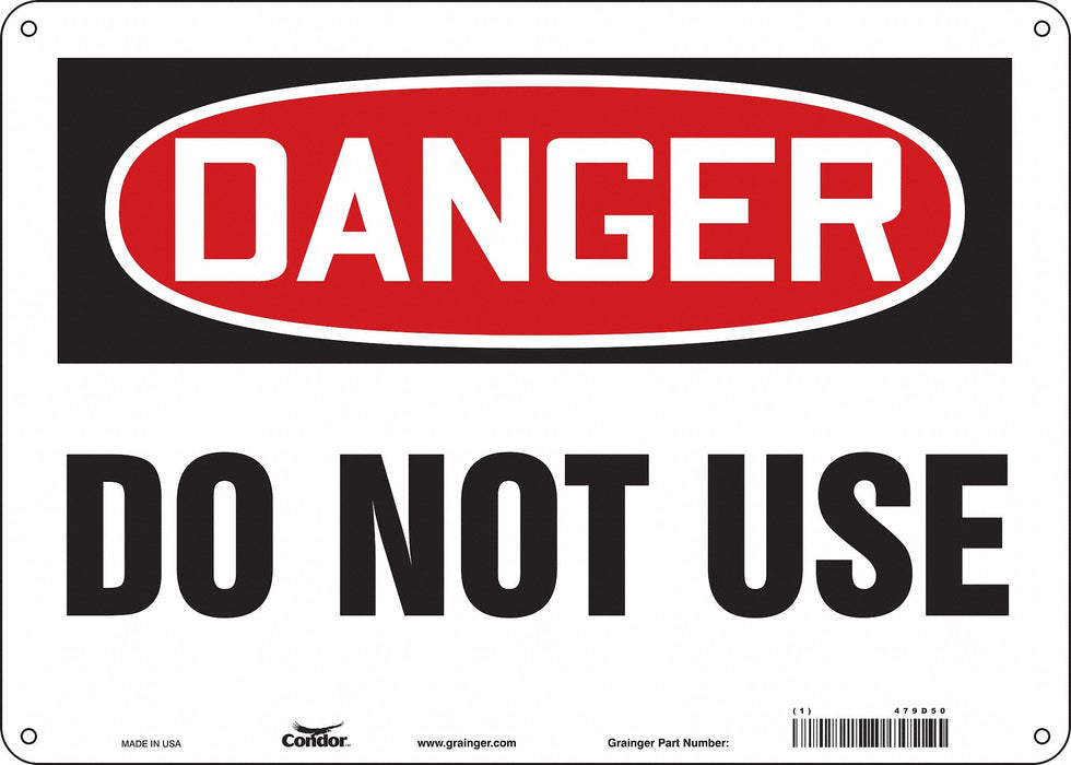 Safety Sign 10 in x 14 in Polyethylene