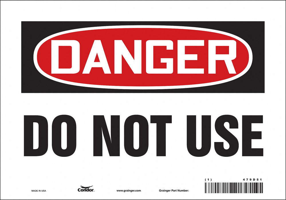 Safety Sign 7 in x 10 in Vinyl