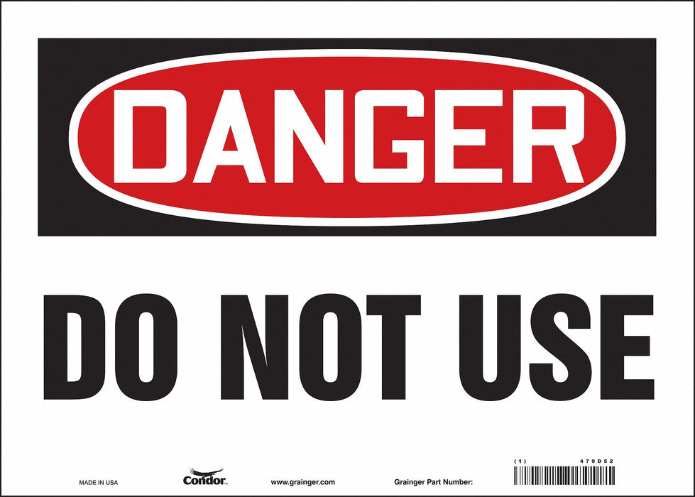 Safety Sign 10 in x 14 in Vinyl