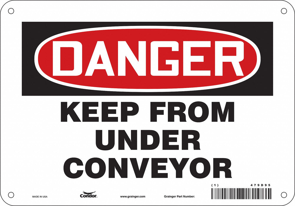 Safety Sign 7 in x 10 in Polyethylene
