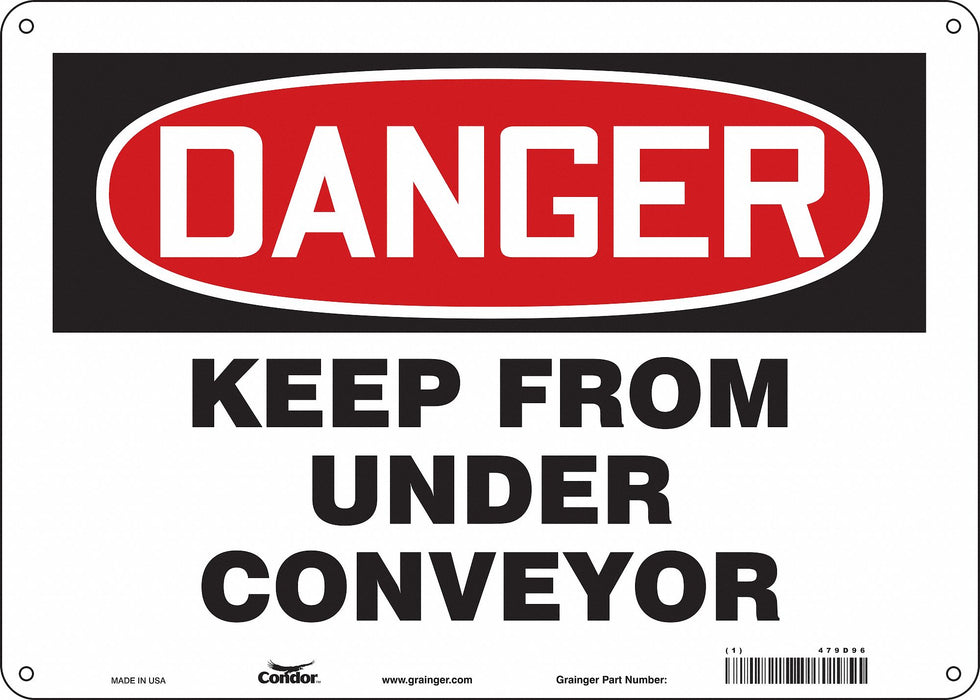 Safety Sign 10 in x 14 in Polyethylene