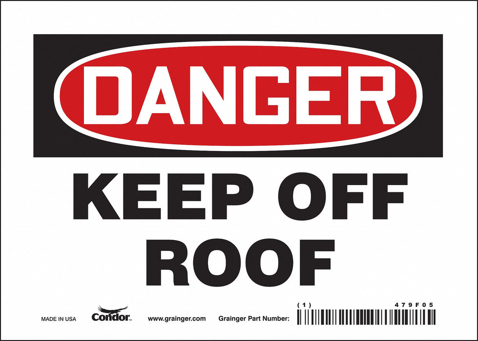 Safety Sign 5 in x 7 in Vinyl